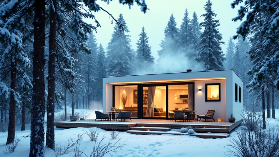 Каркасный дом зимой